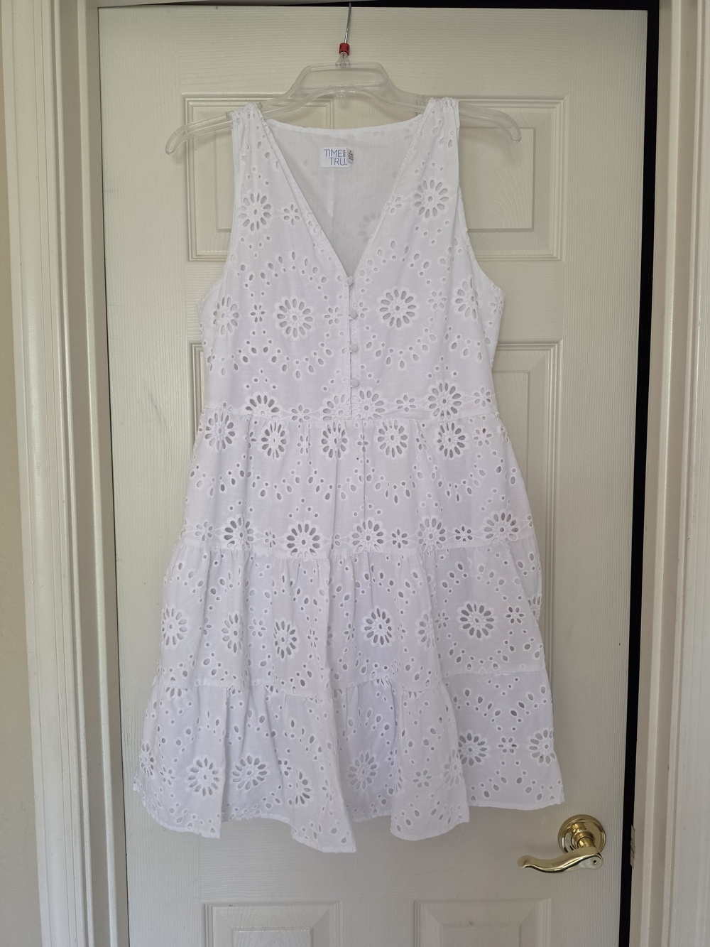 Time and Tru White Eyelet Midi Dress